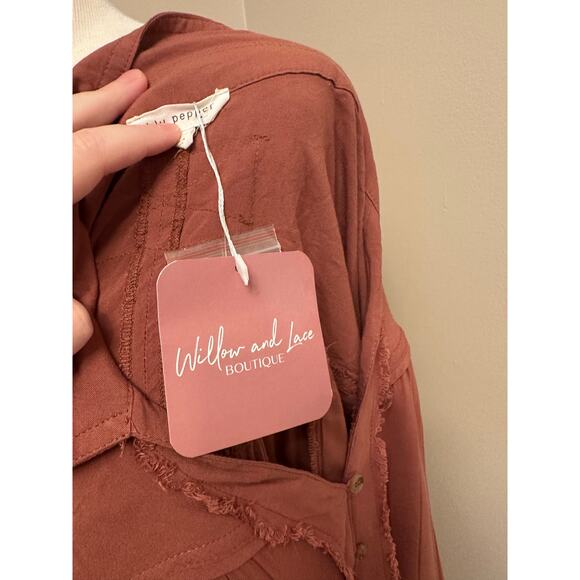 NWT Blu Pepper Fall in Love Boho Top Rust Red Sz Large - Picture 9 of 10